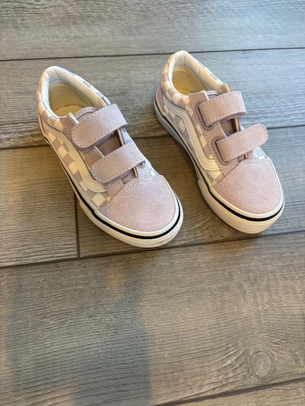 NWT: Vans Toddler Size 11 Old Skool Hoop and Loop Lavender Checkered